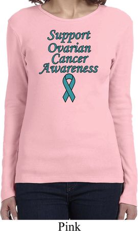 Support Ovarian Cancer Awareness Ladies Long Sleeve