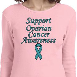 Support Ovarian Cancer Awareness Ladies Long Sleeve