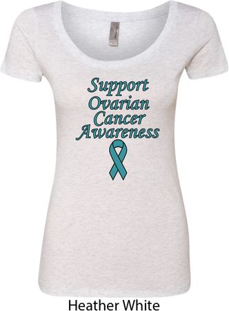 Support Ovarian Cancer Awareness Ladies Scoop Neck
