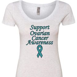 Support Ovarian Cancer Awareness Ladies Scoop Neck