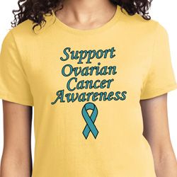 Support Ovarian Cancer Awareness Ladies T-shirt