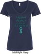 Support Ovarian Cancer Awareness Ladies V-Neck