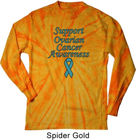 Support Ovarian Cancer Awareness Long Sleeve Tie Dye Shirt