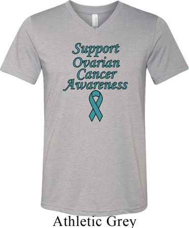 Support Ovarian Cancer Awareness Tri Blend V-neck