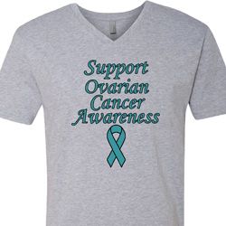 Support Ovarian Cancer Awareness V-neck Shirt