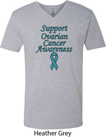 Support Ovarian Cancer Awareness V-neck Shirt