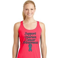 Support Ovarian Cancer Ladies Dry Wicking Racerback