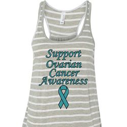 Support Ovarian Cancer Ladies Flowy Racerback