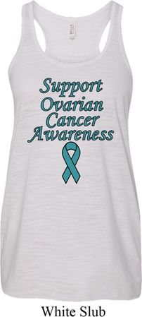 Support Ovarian Cancer Ladies Flowy Racerback