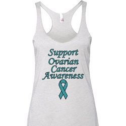 Support Ovarian Cancer Ladies Tri Blend Racerback