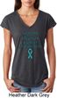 Support Ovarian Cancer Ladies Tri Blend V-neck