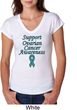 Support Ovarian Cancer Ladies Tri Blend V-neck