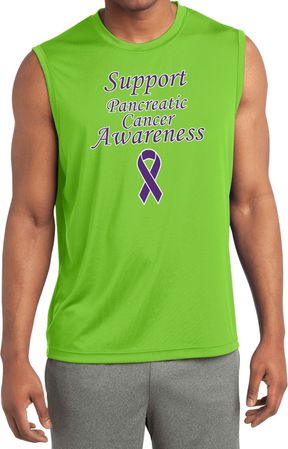 Support Pancreatic Cancer Awareness Dry Wicking Sleeveless Shirt