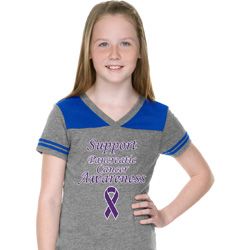 Support Pancreatic Cancer Awareness Girls Football Tee