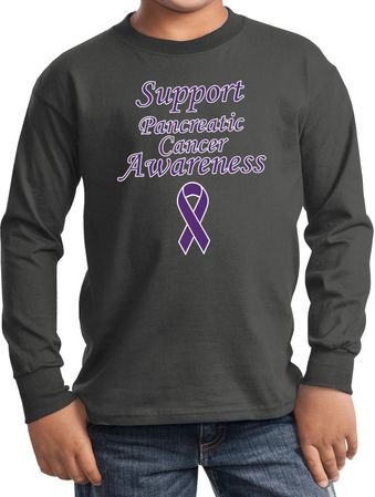 Support Pancreatic Cancer Awareness Kids Long Sleeve