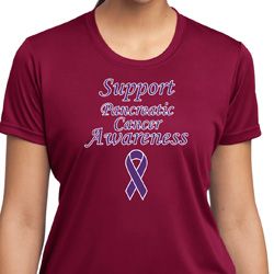 Support Pancreatic Cancer Awareness Ladies Dry Wicking T-shirt
