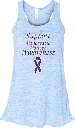 Support Pancreatic Cancer Awareness Ladies Flowy Racerback