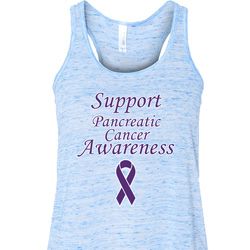 Support Pancreatic Cancer Awareness Ladies Flowy Racerback