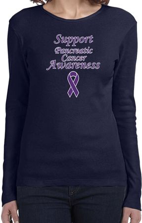 Support Pancreatic Cancer Awareness Ladies Long Sleeve