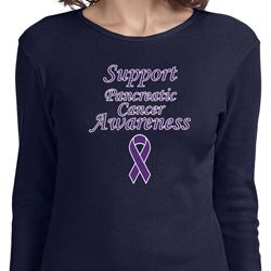 Support Pancreatic Cancer Awareness Ladies Long Sleeve