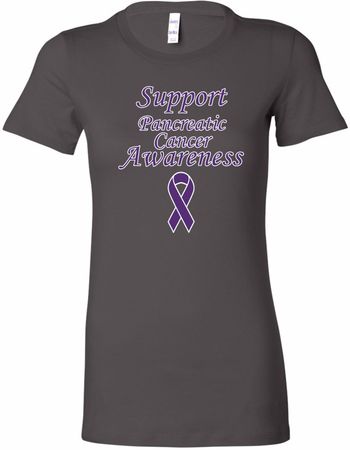 Support Pancreatic Cancer Awareness Ladies Longer Length Shirt