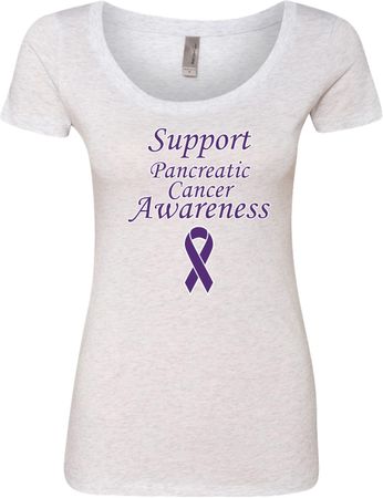 Support Pancreatic Cancer Awareness Ladies Scoop Neck