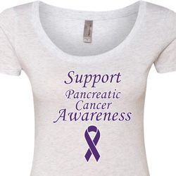 Support Pancreatic Cancer Awareness Ladies Scoop Neck