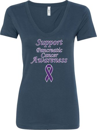 Support Pancreatic Cancer Awareness Ladies V-Neck