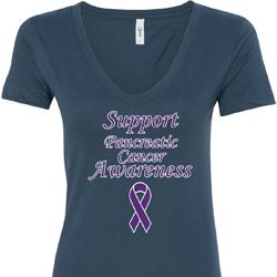 Support Pancreatic Cancer Awareness Ladies V-Neck