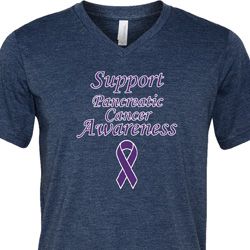 Support Pancreatic Cancer Awareness Tri Blend V-neck
