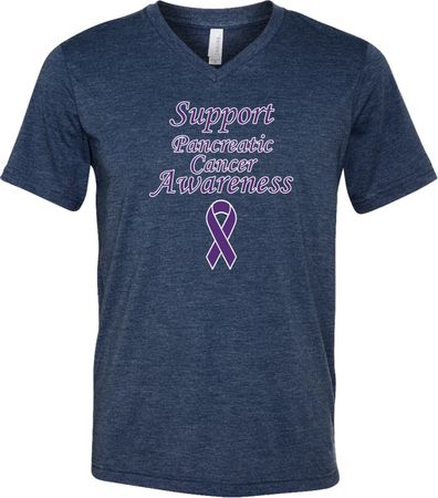 Support Pancreatic Cancer Awareness Tri Blend V-neck