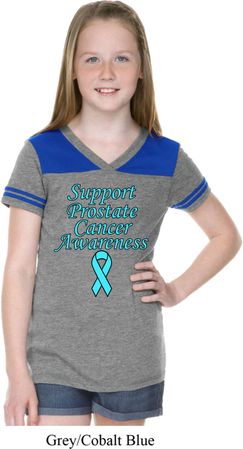 Support Prostate Cancer Awareness Girls Football Tee