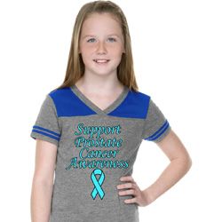 Support Prostate Cancer Awareness Girls Football Tee