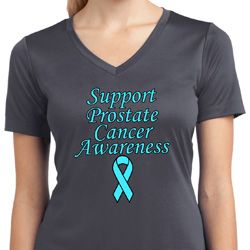 Support Prostate Cancer Awareness Ladies Dry Wicking V-neck Support Prostate Cancer Awareness Ladies Dry Wicking V-neck