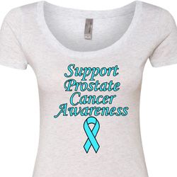 Support Prostate Cancer Awareness Ladies Scoop Neck Support Prostate Cancer Awareness Ladies Scoop Neck