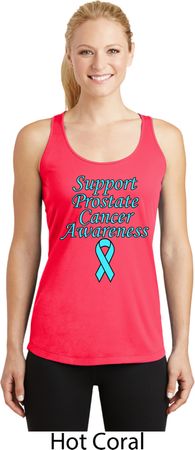 Support Prostate Cancer Ladies Dry Wicking Racerback