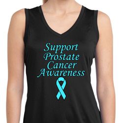 Support Prostate Cancer Ladies Dry Wicking Sleeveless Shirt Support Prostate Cancer Ladies Dry Wicking Sleeveless Shirt