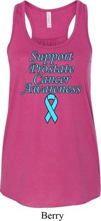 Support Prostate Cancer Ladies Flowy Racerback