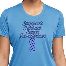 Support Stomach Cancer Awareness Ladies Dry Wicking T-shirt