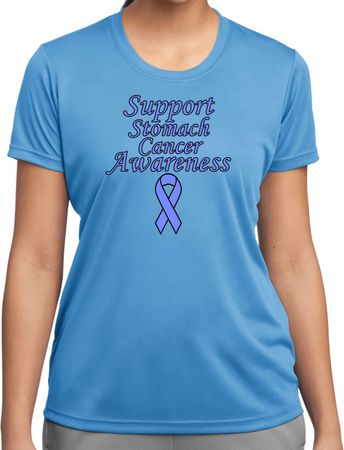 Support Stomach Cancer Awareness Ladies Dry Wicking T-shirt