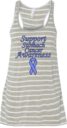 Support Stomach Cancer Awareness Ladies Flowy Racerback