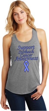 Support Stomach Cancer Awareness Ladies Racerback