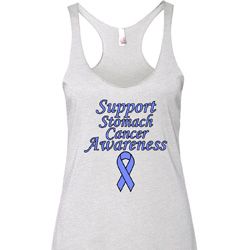 Support Stomach Cancer Awareness Ladies Tri Blend Racerback
