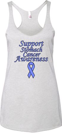 Support Stomach Cancer Awareness Ladies Tri Blend Racerback