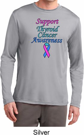 Support Thyroid Cancer Awareness Dry Wicking Long Sleeve