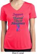 Support Thyroid Cancer Awareness Ladies Dry Wicking V-neck