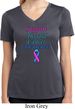 Support Thyroid Cancer Awareness Ladies Dry Wicking V-neck