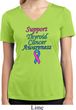 Support Thyroid Cancer Awareness Ladies Dry Wicking V-neck