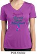 Support Thyroid Cancer Awareness Ladies Dry Wicking V-neck