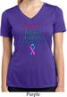 Support Thyroid Cancer Awareness Ladies Dry Wicking V-neck